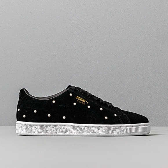 PUMA SUEDE PEARL STUDS WN SPuma Black-Puma Team Gold Sz 8.5 - Picture 2 of 8
